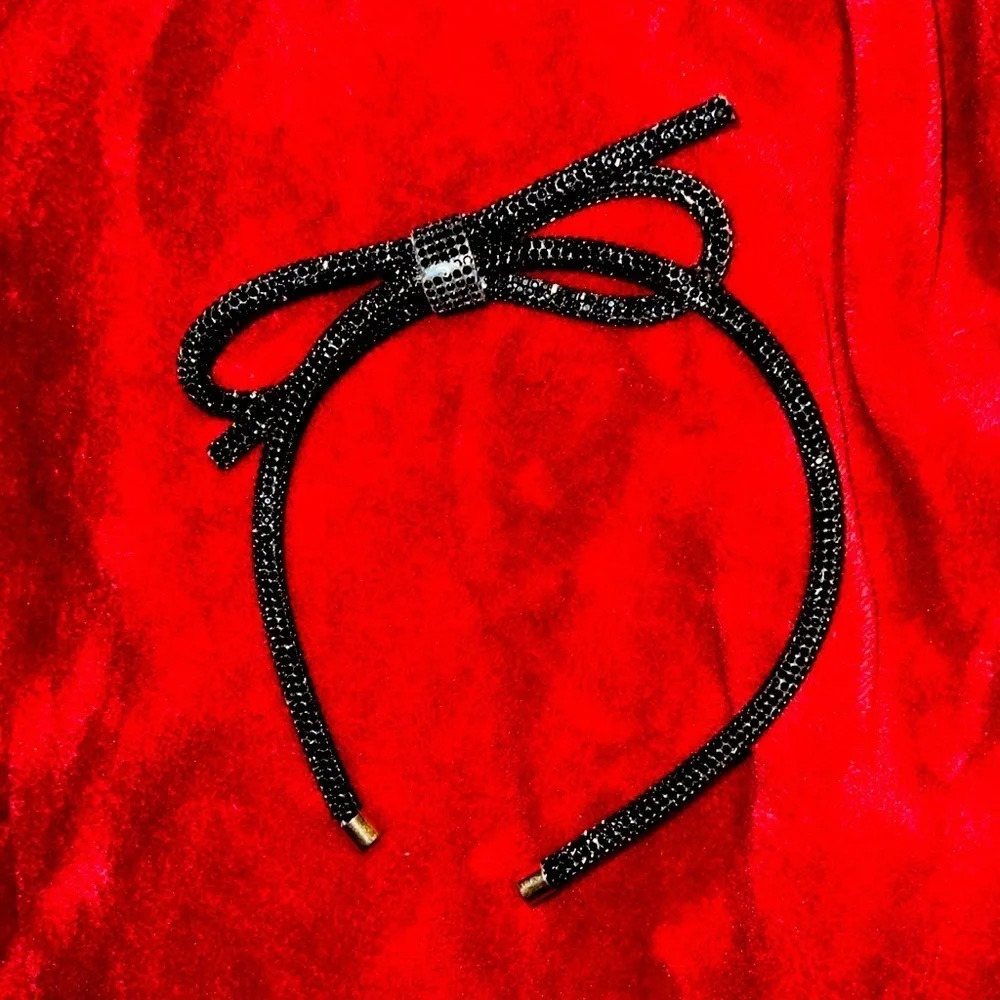 Bling  fashion rhinestone black bow headband